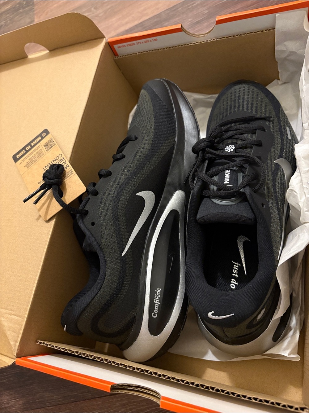 Nike Journey Run Men’s Black Olive ComfRide Athletic Running Shoes